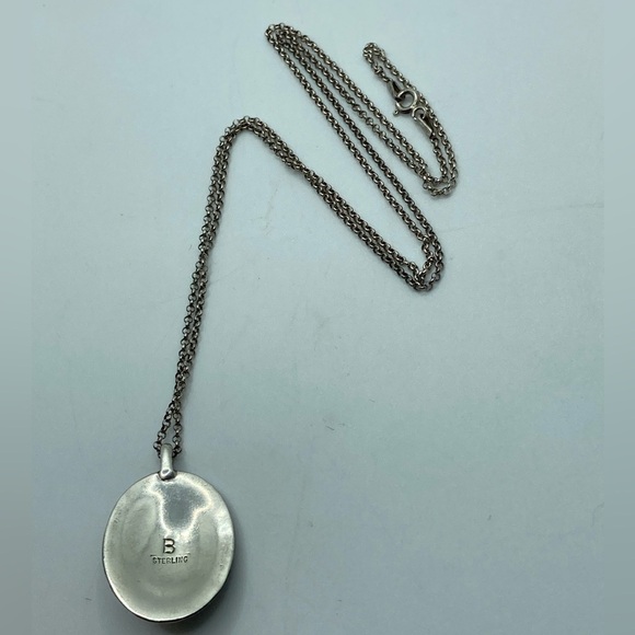 Vtg Navajo Sterling Silver Purple Mojave Mohave Stone Floral Necklace 22” +1.4” - Picture 8 of 12